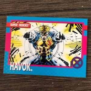 Vintage X-Men 1992 trading card: Havok (Super Heroes)